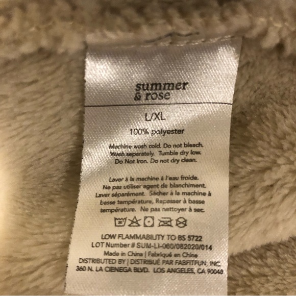 Summer & Rose Plush Hooded Robe Womens Size L-XL Champagne Color - Picture 6 of 12